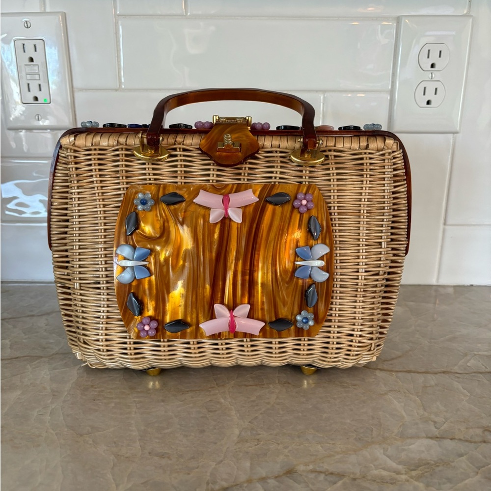 Vintage Tropica Wicket Bag Made in Miami FL
